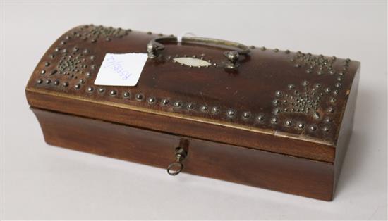 A 19th century marcasite and wooden box